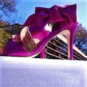 Open Toe Pink Heels W/ Bow